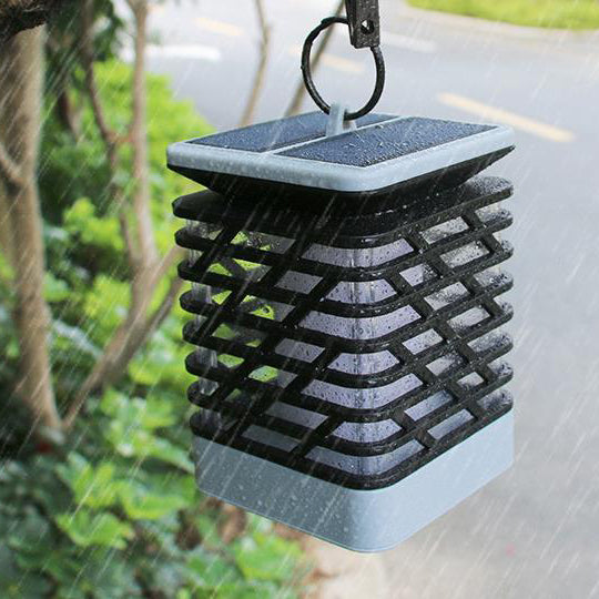 Solar Flame Torch Light Square LED Garden Lawn Decorative Hanging Light