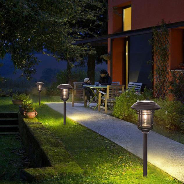 Modern Mid-century Solar Outdoor Waterproof Stainless Steel LED Outdoor Lawn Decorative Ground Plug Light