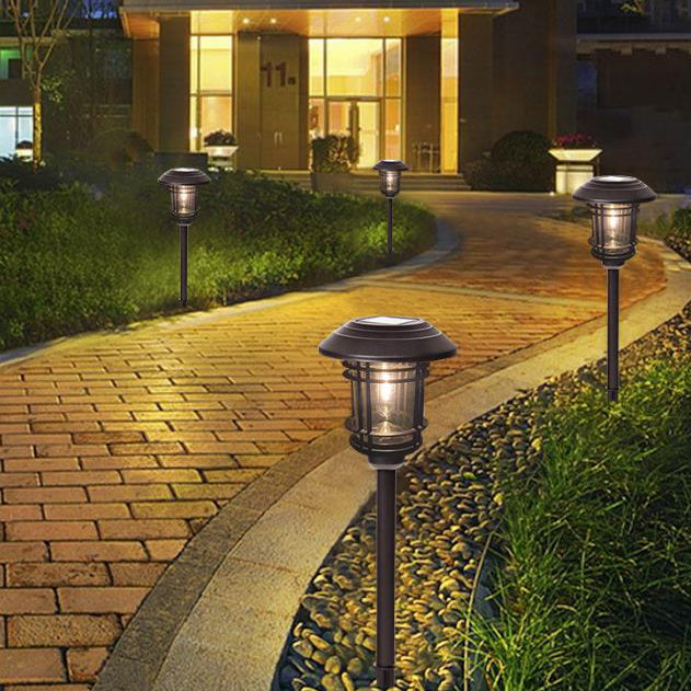 Solar Outdoor Wasserdicht Edelstahl LED Outdoor Rasen Dekorative Bodenstecker Licht 
