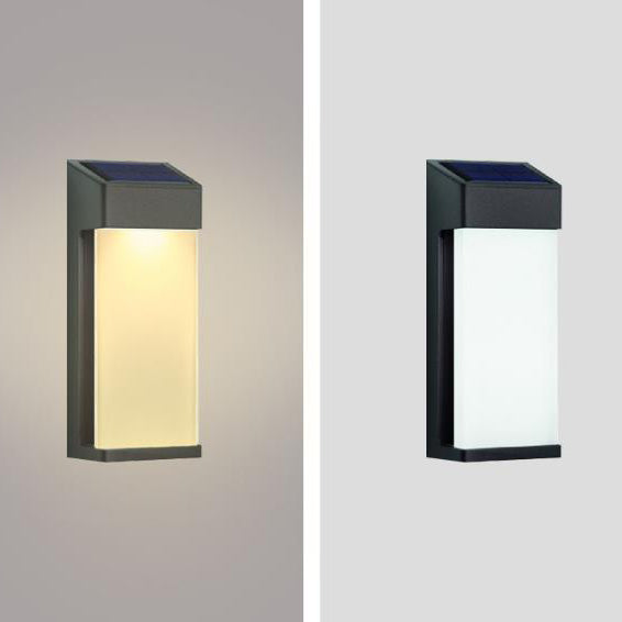 Lámpara de Aplique de Pared Decorativa LED Impermeable para Exteriores con Pantalla de Vidrio Solar 