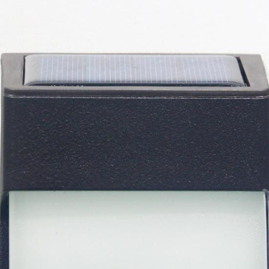 Lámpara de Aplique de Pared Decorativa LED Impermeable para Exteriores con Pantalla de Vidrio Solar 