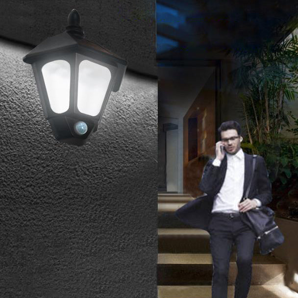 Moderne minimalistische Solar-Outdoor-Wasserdichte Induktions-Zweifarbige Beleuchtung LED Outdoor-Garten-Wandlampenleuchte 