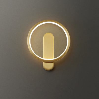 مصباح حائط فاخر LED دائري من النحاس الإبداعي 