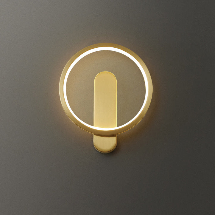 مصباح حائط فاخر LED دائري من النحاس الإبداعي 