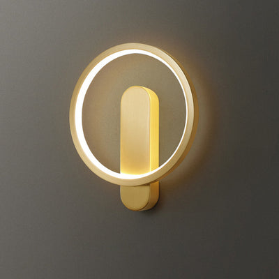 مصباح حائط فاخر LED دائري من النحاس الإبداعي 