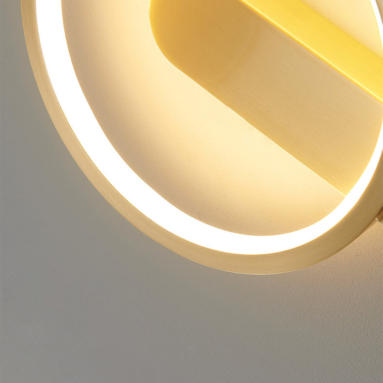 مصباح حائط فاخر LED دائري من النحاس الإبداعي 