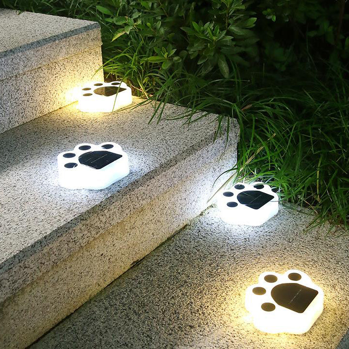 Outdoor Solar Bear Paw Round LED Garden Lawn Buried Light