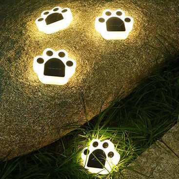 Luz enterrada de jardín de césped redonda LED solar para exteriores en forma de pata de oso 