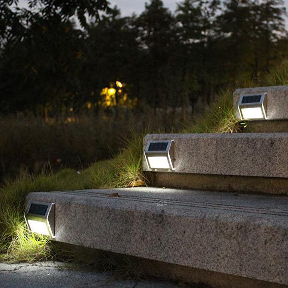 Lámpara de Aplique de Pared para Escalera de Cerca Exterior Impermeable con LED de Acero Inoxidable Solar 