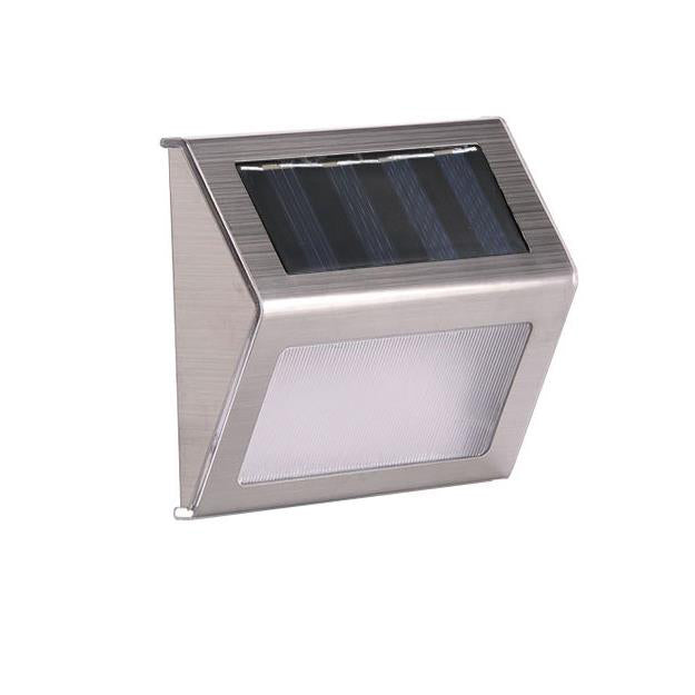 Lámpara de Aplique de Pared para Escalera de Cerca Exterior Impermeable con LED de Acero Inoxidable Solar 