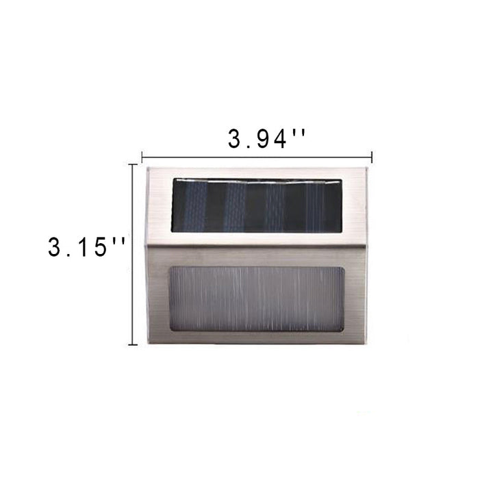 Lámpara de Aplique de Pared para Escalera de Cerca Exterior Impermeable con LED de Acero Inoxidable Solar 