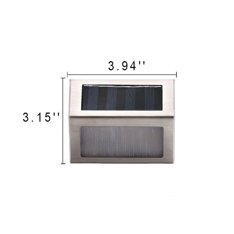 Lampe murale solaire en acier inoxydable LED pour escalier extérieur étanche 