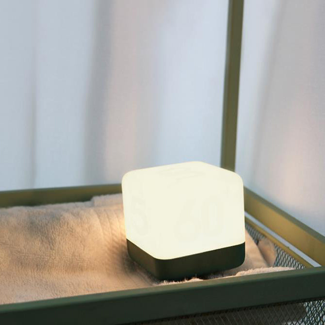 Lampe de table LED rechargeable USB avec minuterie de rotation pour cube magique moderne 