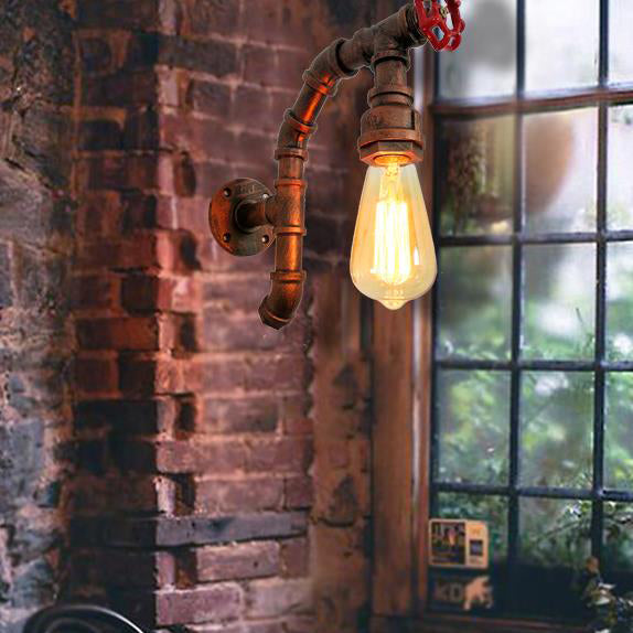 Contemporary Industrial Iron Creative Faucet Retro 1-Light Wall Sconce Lamp