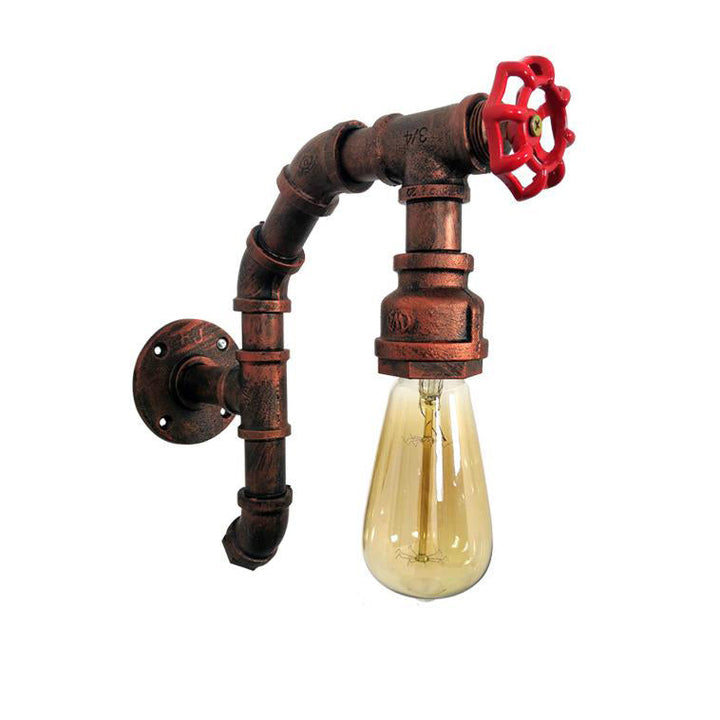 Zeitgenössische industrielle Eisen kreative Wasserhahn Retro 1-Licht Wandleuchte 