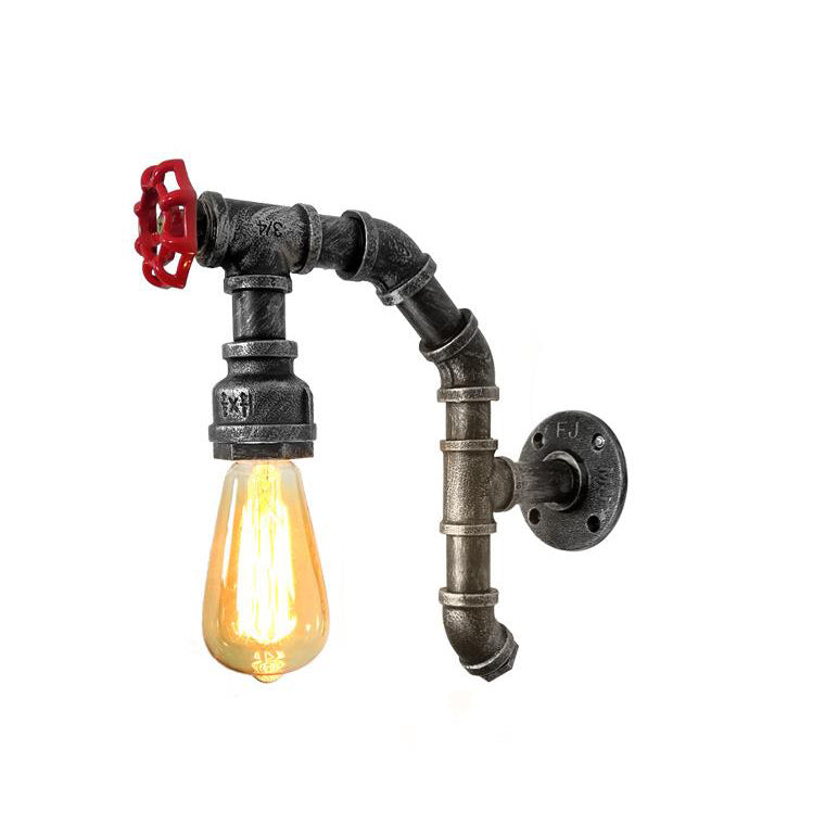 Contemporary Industrial Iron Creative Faucet Retro 1-Light Wall Sconce Lamp