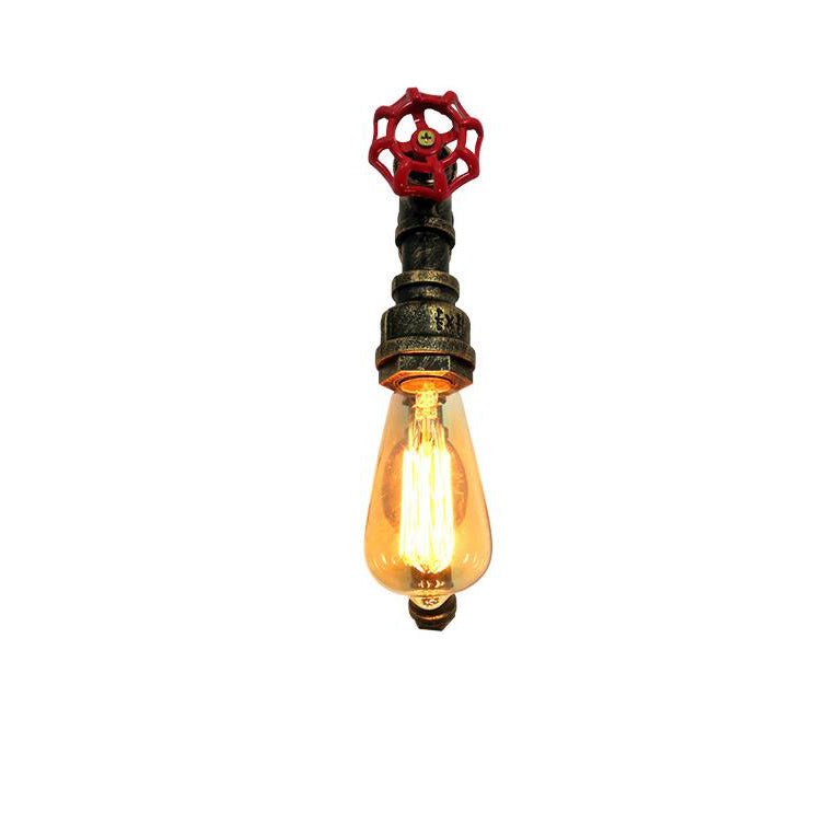 Zeitgenössische industrielle Eisen kreative Wasserhahn Retro 1-Licht Wandleuchte 