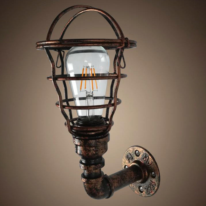 Contemporary Industrial Iron European Retro Water Pipe 1-Light Wall Sconce Lamp