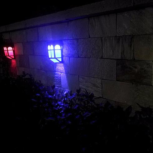 Solar Waterproof Color Lighting Adjustable LED Outdoor Wall Sconce Lamp