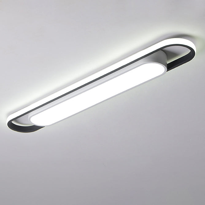 Nordic Minimalist Long Bar Ring LED Flush Mount Ceiling Light