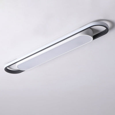 Nordic Minimalist Long Bar Ring LED Flush Mount Ceiling Light