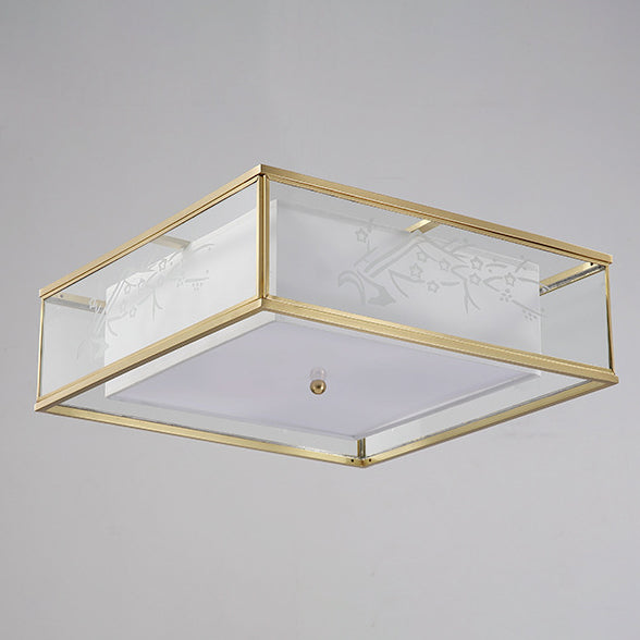 Modern Luxury Acrylic Fabric Square Waterproof 3/4-Light Flush Mount Light