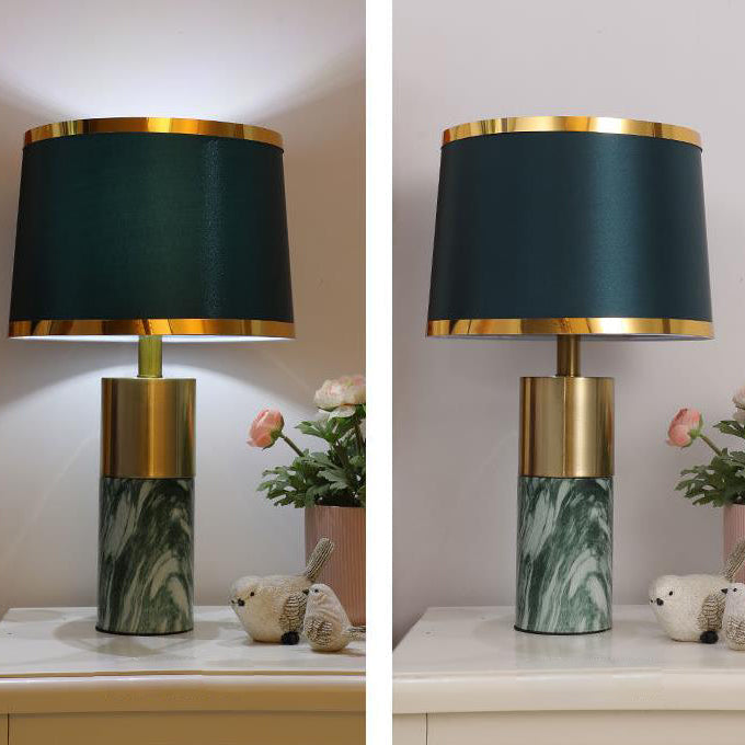 Lámpara de mesa táctil con regulador de intensidad Nordic Fabric Column 1-Light 