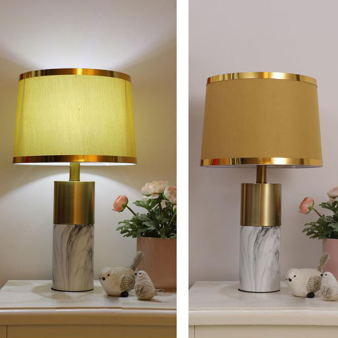 Lámpara de mesa táctil con regulador de intensidad Nordic Fabric Column 1-Light 