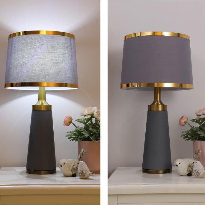 Lámpara de mesa táctil con regulador de intensidad Nordic Fabric Column 1-Light 