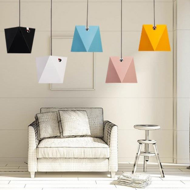 Suspension Luminaire Industriel Géométrique Multicolore à 1 Lumière 