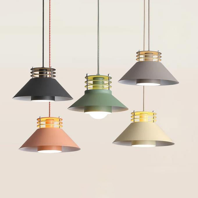 Industrielle Eisen Nordic Macaron Farbe 1-Licht Pendelleuchte 