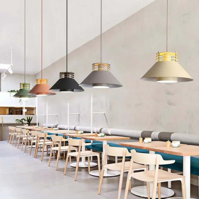 Industrielle Eisen Nordic Macaron Farbe 1-Licht Pendelleuchte 