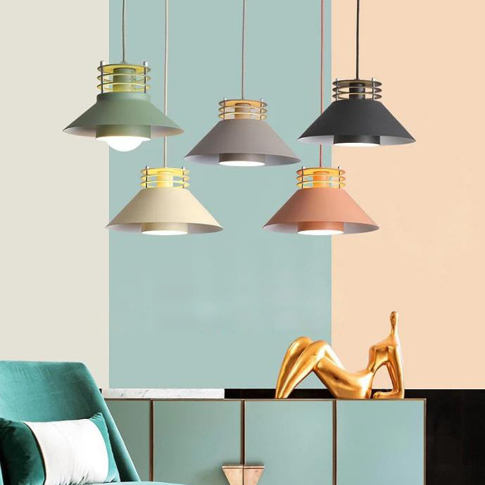 Industrielle Eisen Nordic Macaron Farbe 1-Licht Pendelleuchte 