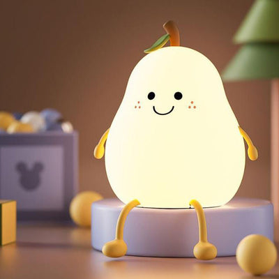 Creative Fruit Pear Silicone LED Night Light USB Table Lamp