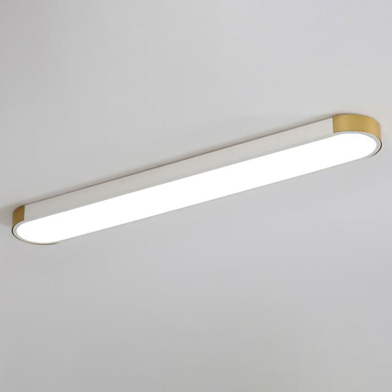 Modern Minimalist Rectangular Ring LED Flush Mount Ceiling Light