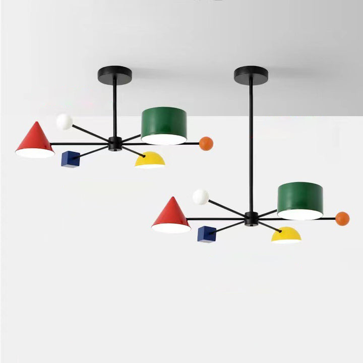 Modern Art Deco Acrylic Shade Multiple Geometric LED Creative Chandelier