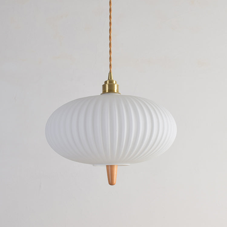 Moderne Glasschirm Japanischer Stil Retro 1-Licht Pendelleuchte 