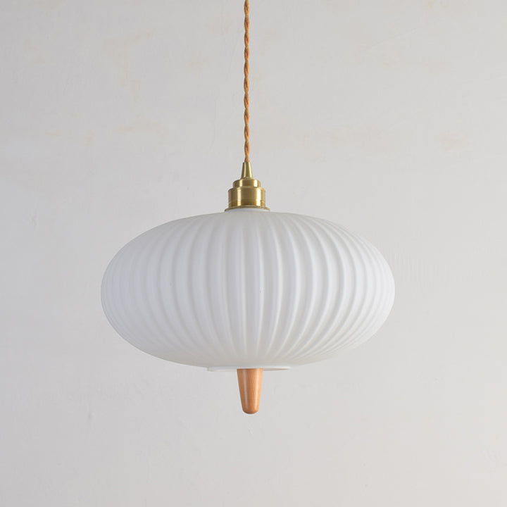 Moderne Glasschirm Japanischer Stil Retro 1-Licht Pendelleuchte 