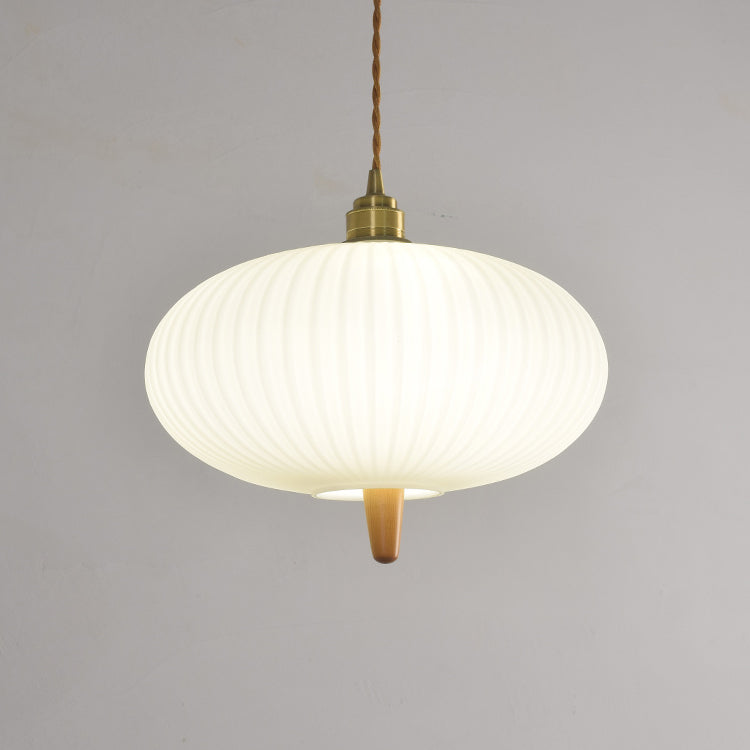 Moderne Glasschirm Japanischer Stil Retro 1-Licht Pendelleuchte 