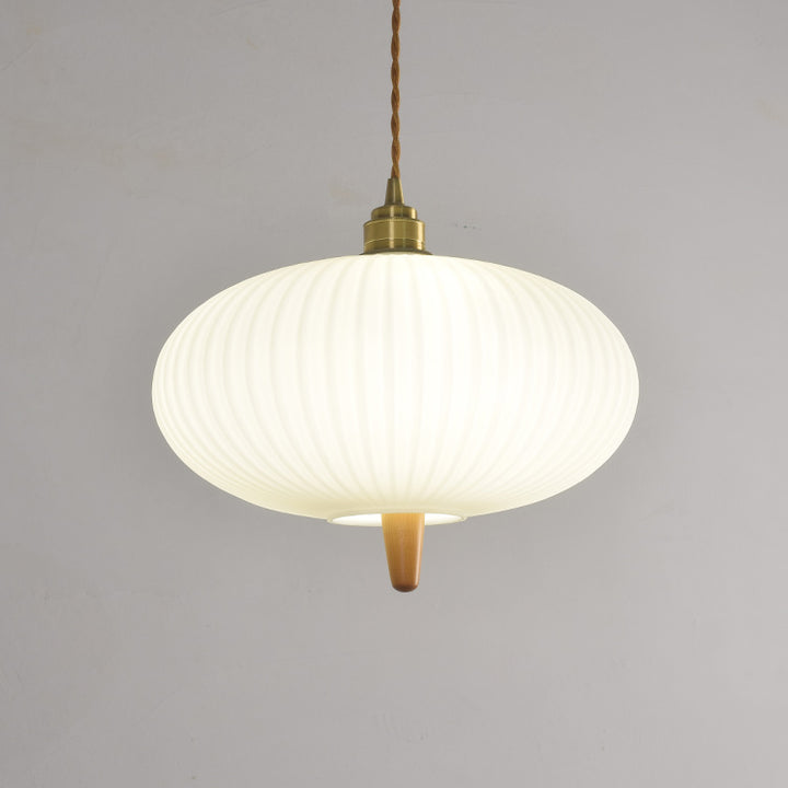 Moderne Glasschirm Japanischer Stil Retro 1-Licht Pendelleuchte 