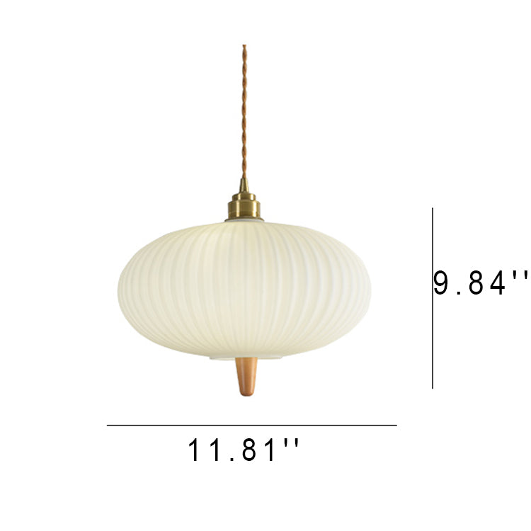 Moderne Glasschirm Japanischer Stil Retro 1-Licht Pendelleuchte 