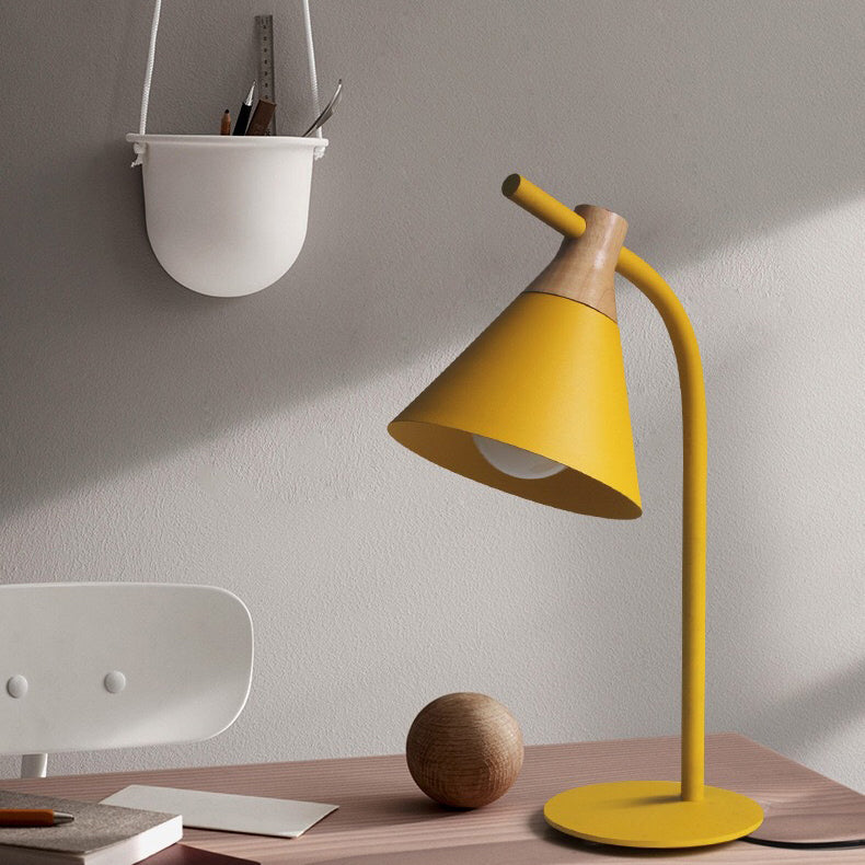 Minimalist Macaron Metal Bell Shade 1-Light Table Lamp