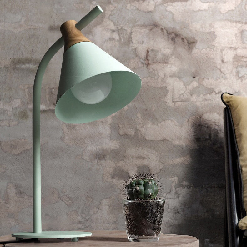 Minimalist Macaron Metal Bell Shade 1-Light Table Lamp