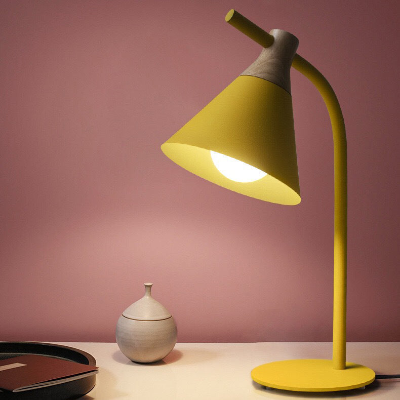 Minimalist Macaron Metal Bell Shade 1-Light Table Lamp