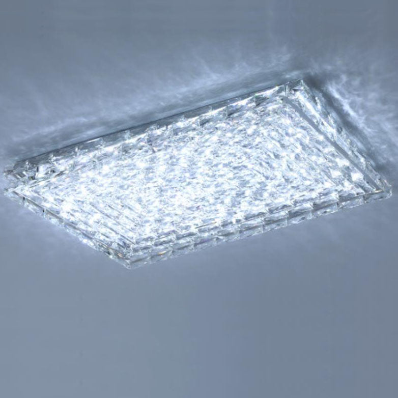 Moderne Luxus-Kristall-Quadrat-LED-Unterputz-Deckenleuchte 