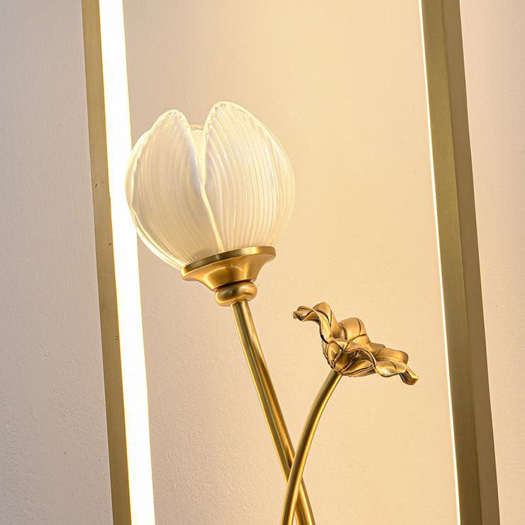 Industrial All Copper Chinese Hollow Lotus LED Wall Sconce Lamp