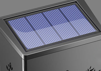 Solar Garden LED Hollow Square Outdoor Fence Wall Sconce Lamp