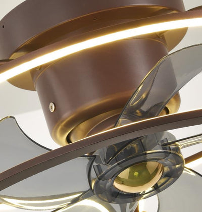 Modern PVC Acrylic Shade Optional LED Flush Mount Ceiling Fan Light