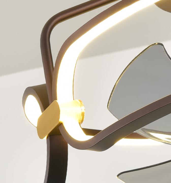 Modern PVC Acrylic Shade Optional LED Flush Mount Ceiling Fan Light