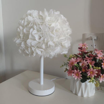 Moderne kreative Stoffblumenball 1-Licht Tischlampe 